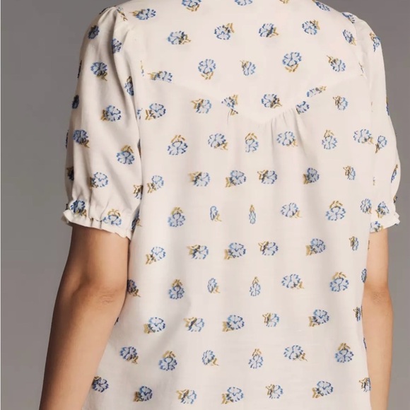 Anthropologie The Aly Puff-Sleeve Blouse by Pilcro: Pintuck Edition - Picture 2 of 2